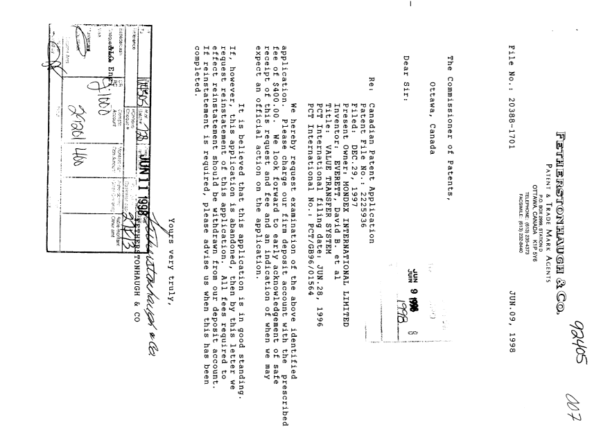 Document de brevet canadien 2225936. Poursuite-Amendment 19980609. Image 1 de 1