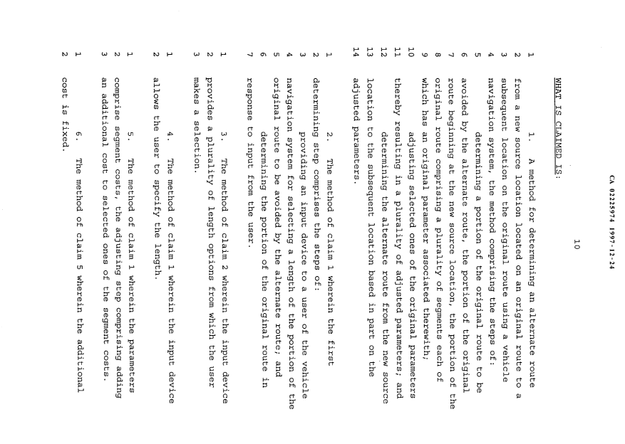 Document de brevet canadien 2225974. Revendications 19971224. Image 1 de 4