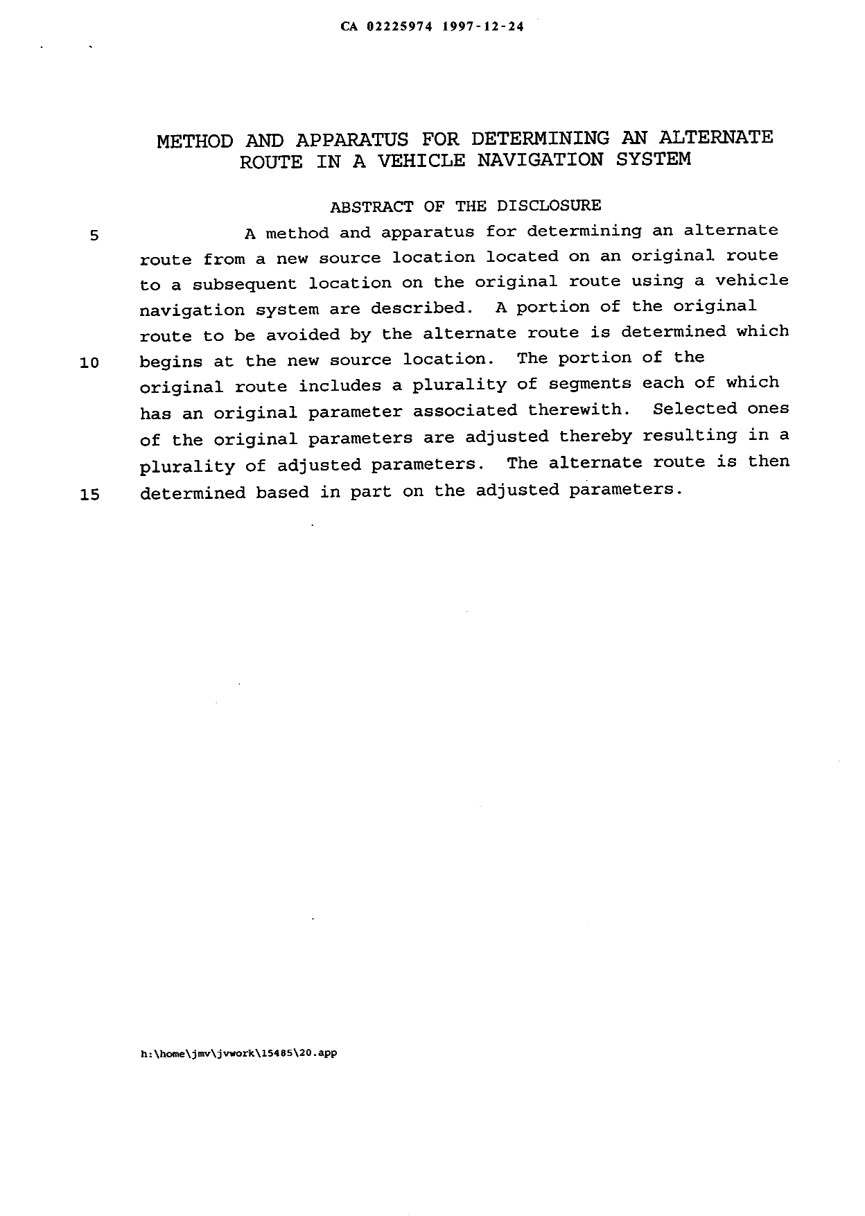 Document de brevet canadien 2225974. Abrégé 19971224. Image 1 de 1