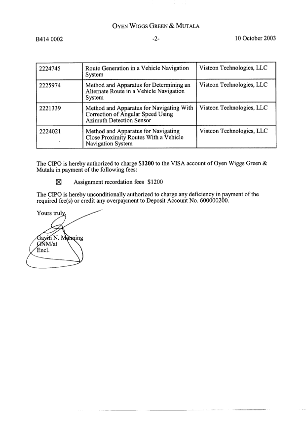 Document de brevet canadien 2225974. Cession 20031010. Image 2 de 19