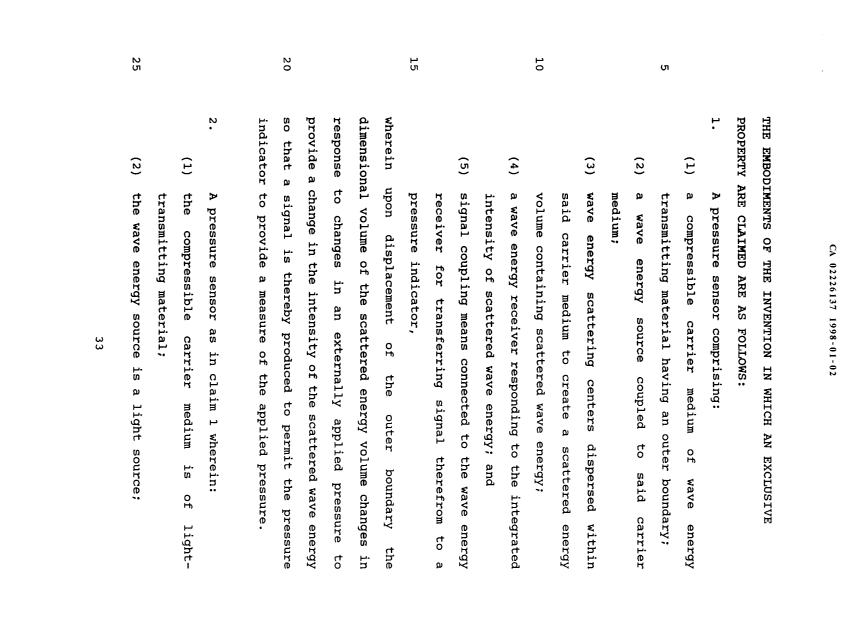 Document de brevet canadien 2226137. Revendications 19980102. Image 1 de 7