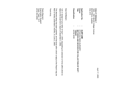 Document de brevet canadien 2227348. Correspondance 20021217. Image 1 de 1