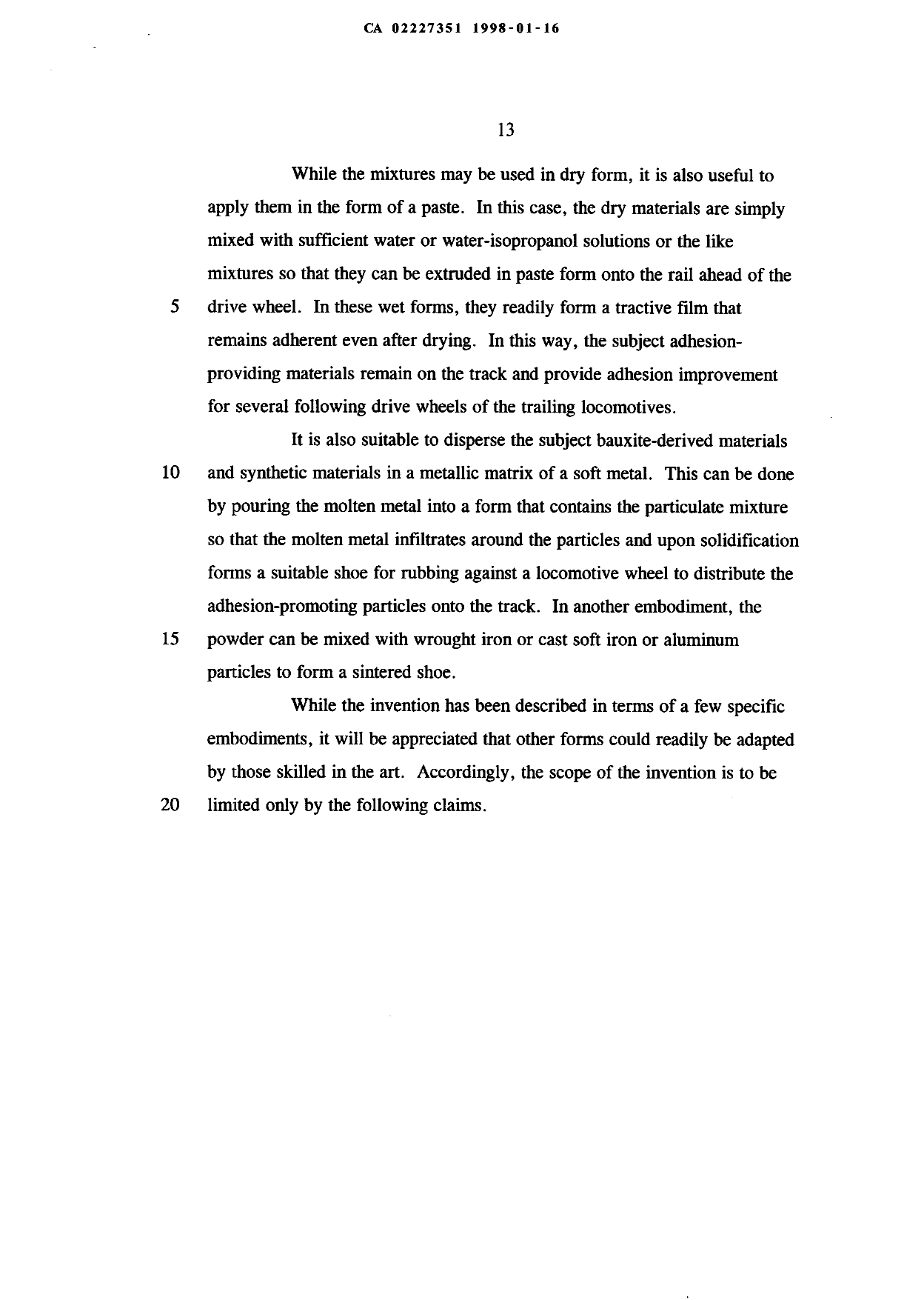 Canadian Patent Document 2227351. Description 19971216. Image 13 of 13