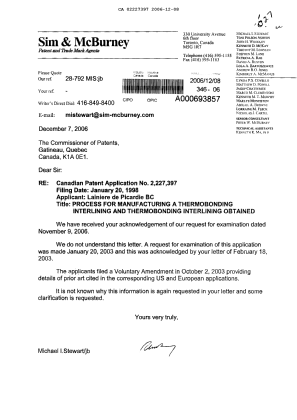 Document de brevet canadien 2227397. Poursuite-Amendment 20061208. Image 1 de 1