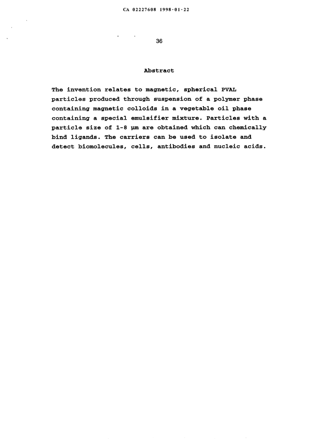 Document de brevet canadien 2227608. Abrégé 19980122. Image 1 de 1