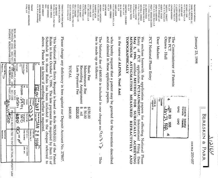 Canadian Patent Document 2227756. Assignment 19980123. Image 1 of 4
