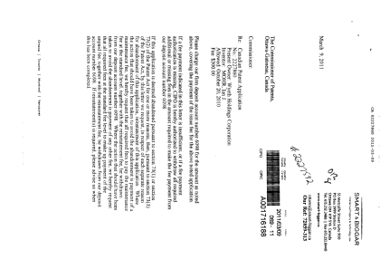 Canadian Patent Document 2227860. Correspondence 20110309. Image 1 of 2