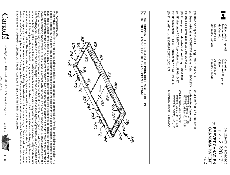 Canadian Patent Document 2228171. Cover Page 20010917. Image 1 of 1