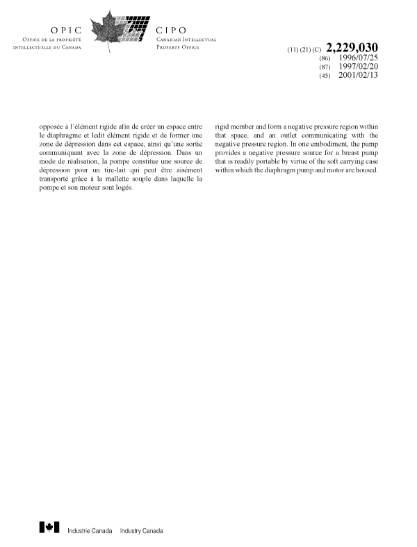 Document de brevet canadien 2229030. Page couverture 20010119. Image 2 de 2