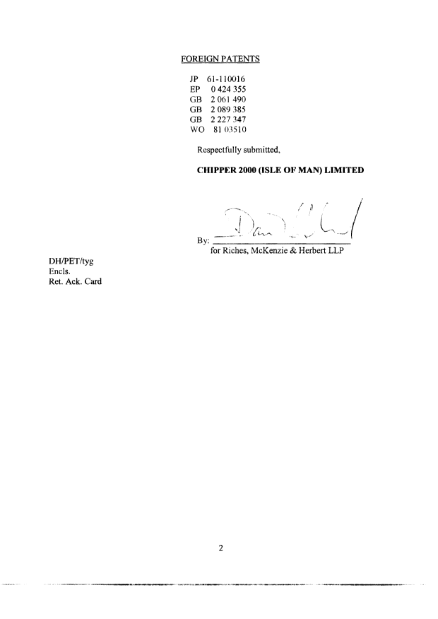 Canadian Patent Document 2229054. Prosecution-Amendment 20030416. Image 2 of 2