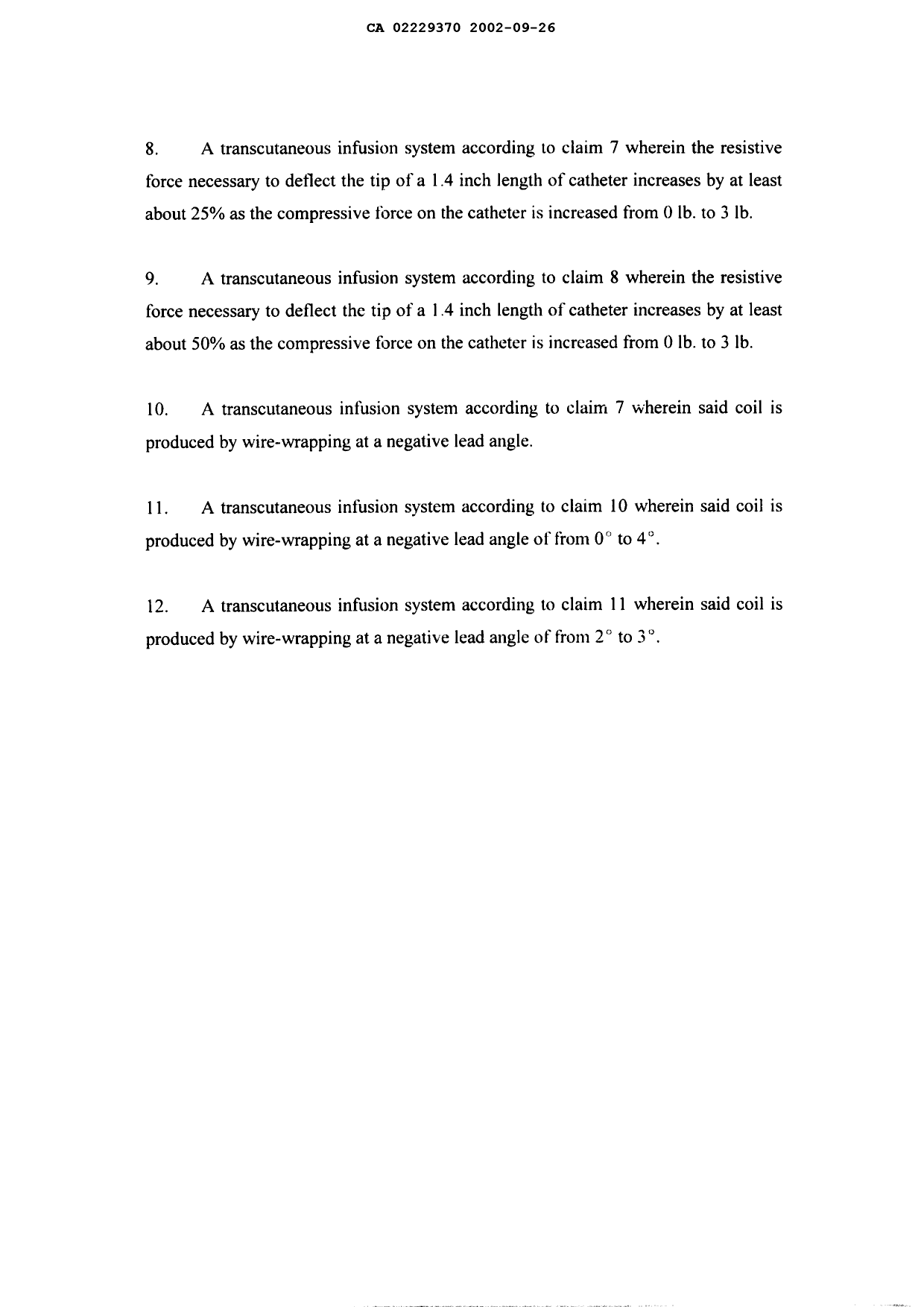 Document de brevet canadien 2229370. Poursuite-Amendment 20011226. Image 2 de 2