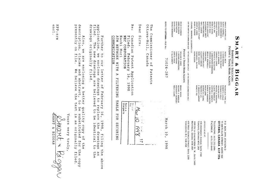 Document de brevet canadien 2229652. Correspondance 19980310. Image 1 de 46