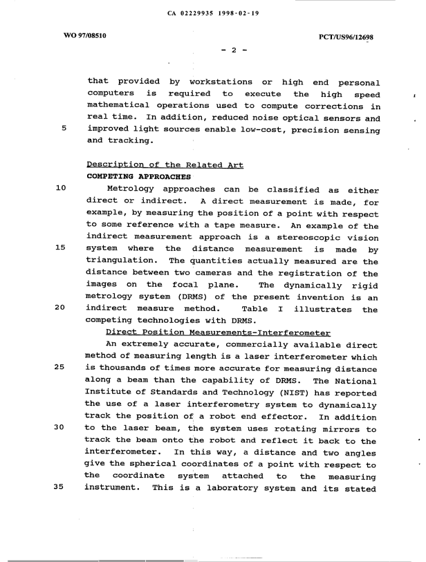 Document de brevet canadien 2229935. Description 19980219. Image 2 de 49