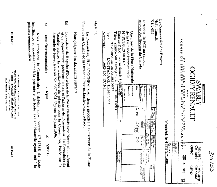 Document de brevet canadien 2229979. Cession 19980204. Image 1 de 4