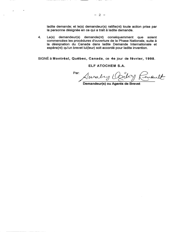 Document de brevet canadien 2229979. Cession 19980204. Image 4 de 4