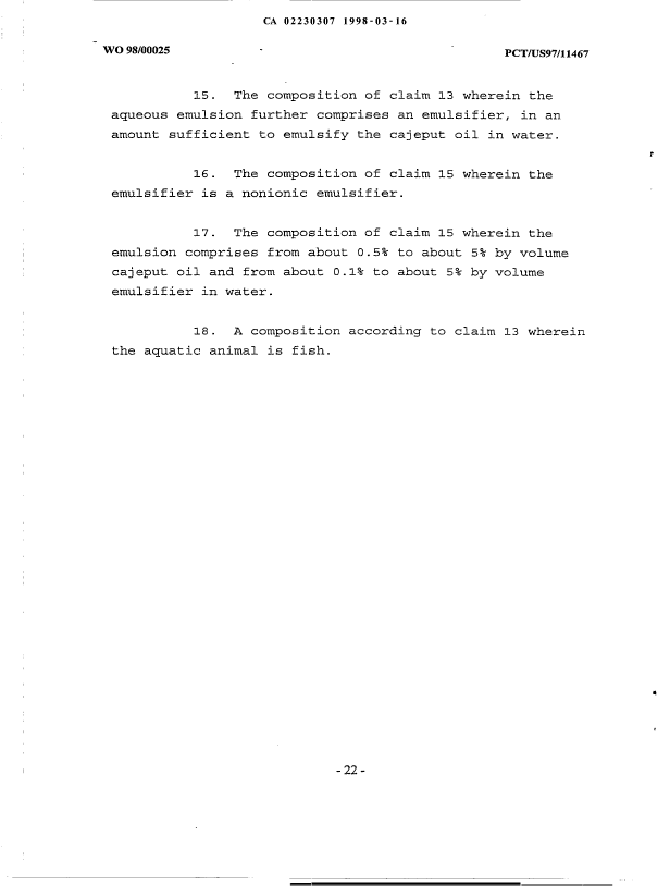 Document de brevet canadien 2230307. Revendications 19980316. Image 3 de 3
