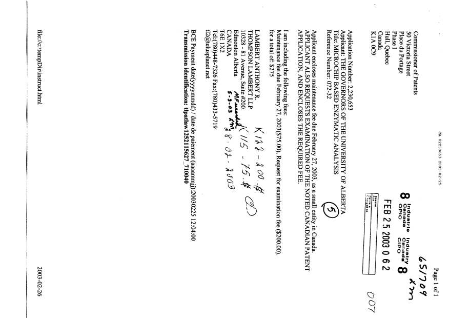 Document de brevet canadien 2230653. Poursuite-Amendment 20021225. Image 1 de 1