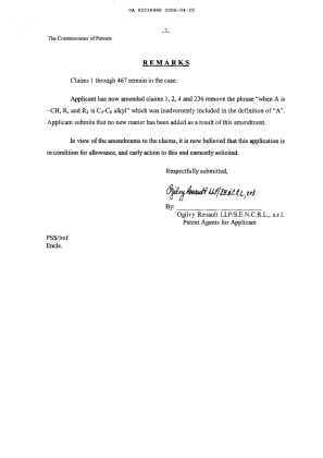 Canadian Patent Document 2230960. Prosecution-Amendment 20060425. Image 2 of 6