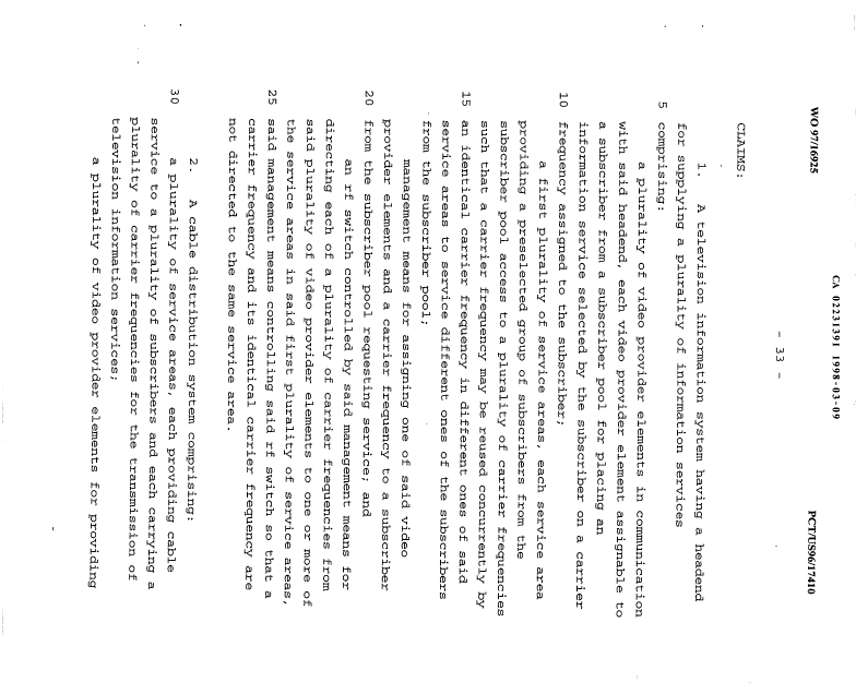 Document de brevet canadien 2231391. Revendications 19980309. Image 1 de 2