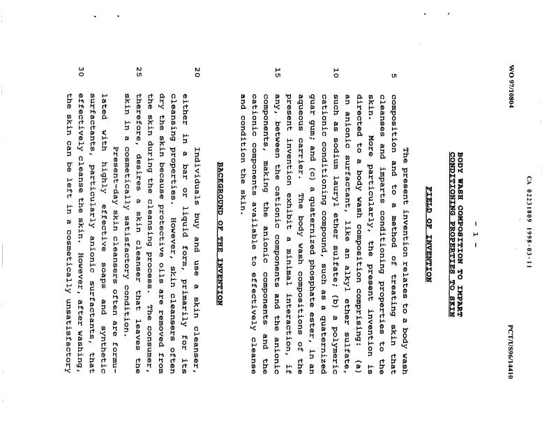 Document de brevet canadien 2231809. Description 19980311. Image 1 de 44