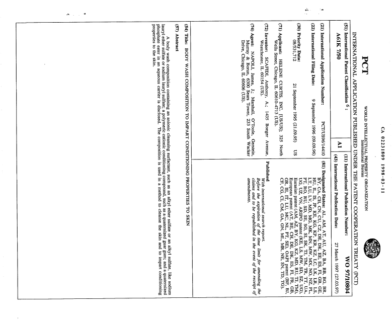 Document de brevet canadien 2231809. Abrégé 19980311. Image 1 de 1