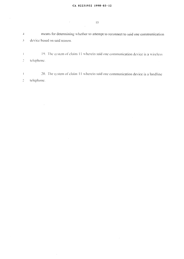 Document de brevet canadien 2231932. Revendications 19971212. Image 4 de 4