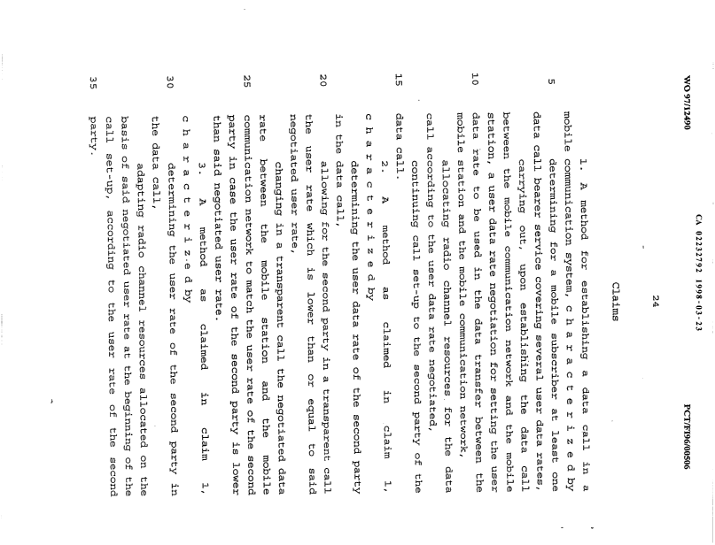 Document de brevet canadien 2232792. Revendications 19980323. Image 1 de 3