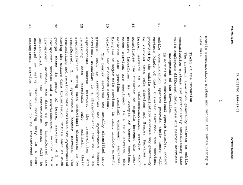 Document de brevet canadien 2232792. Description 20060814. Image 1 de 24