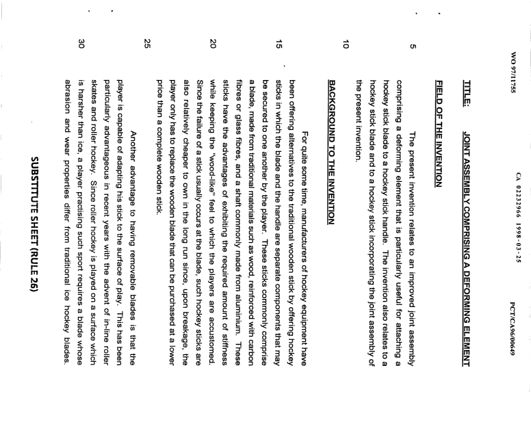 Canadian Patent Document 2232966. Description 19980325. Image 1 of 14