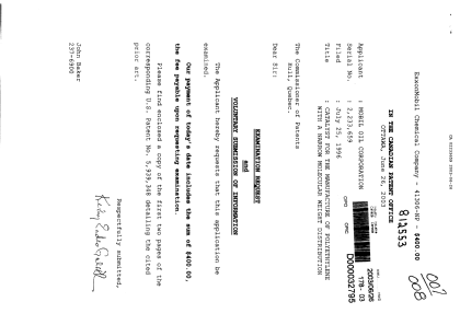 Canadian Patent Document 2233659. Prosecution-Amendment 20030626. Image 1 of 1