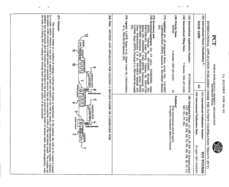 Document de brevet canadien 2233855. Abrégé 19980402. Image 1 de 1