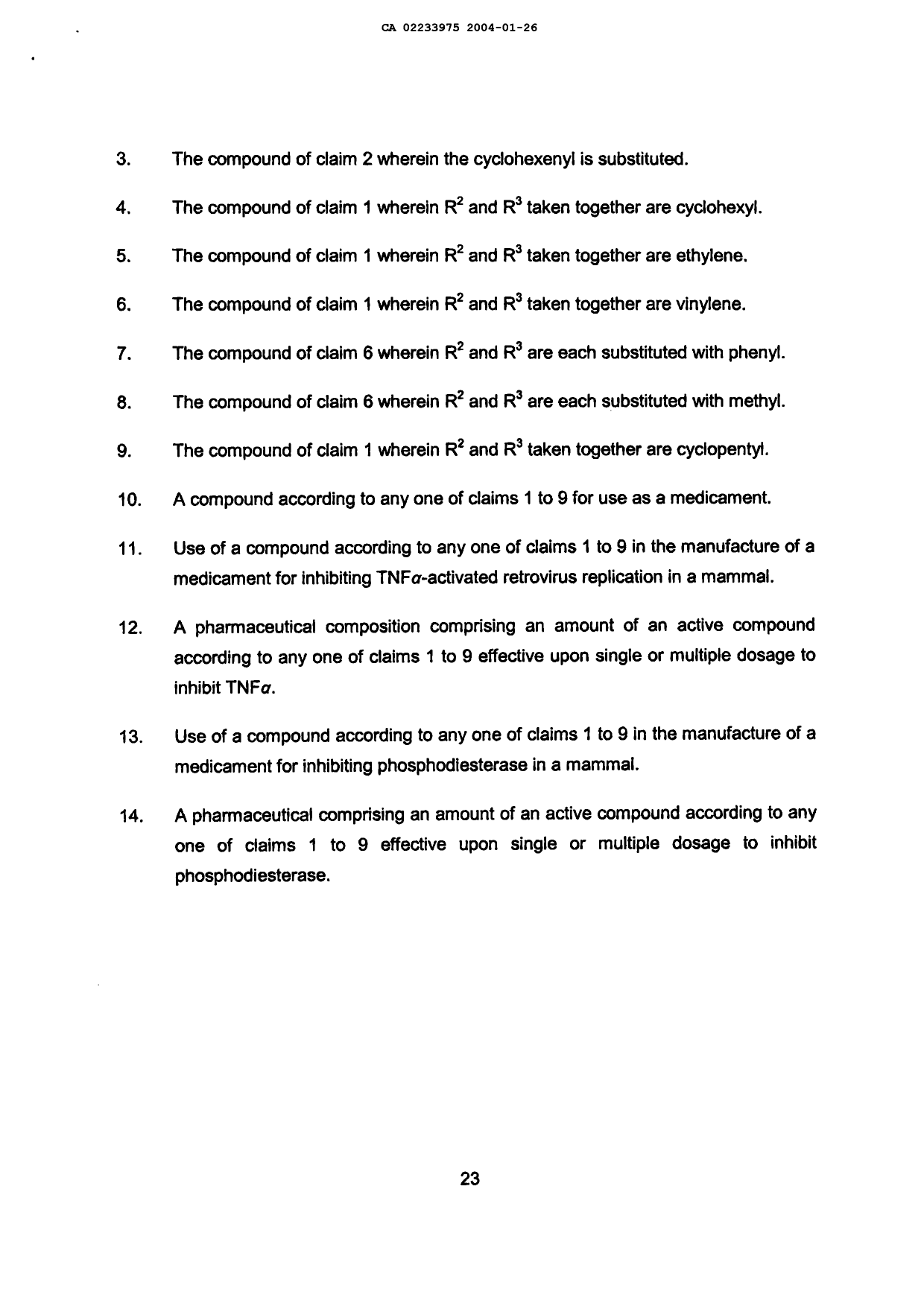 Canadian Patent Document 2233975. Prosecution-Amendment 20040126. Image 8 of 8