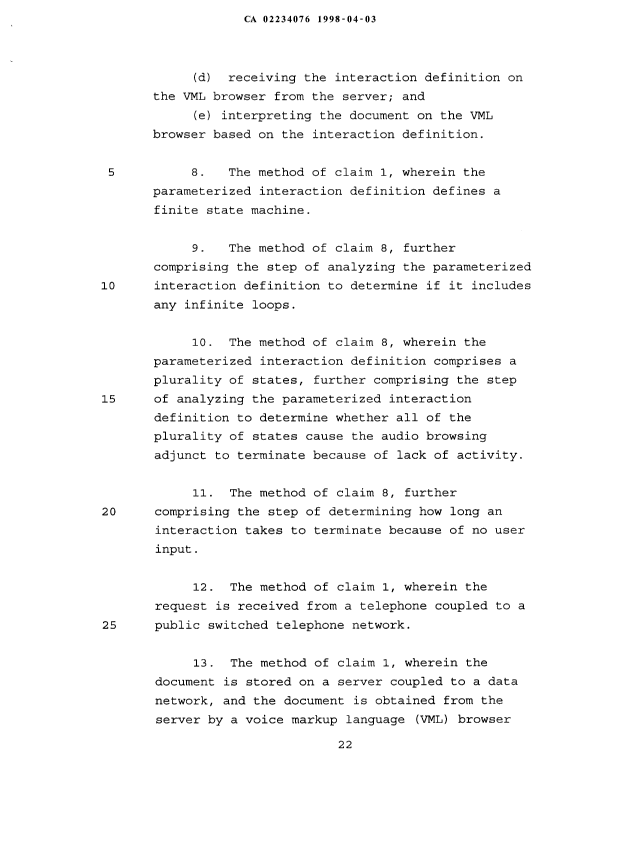 Document de brevet canadien 2234076. Revendications 19980403. Image 2 de 4