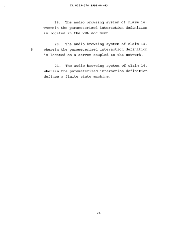 Document de brevet canadien 2234076. Revendications 19980403. Image 4 de 4
