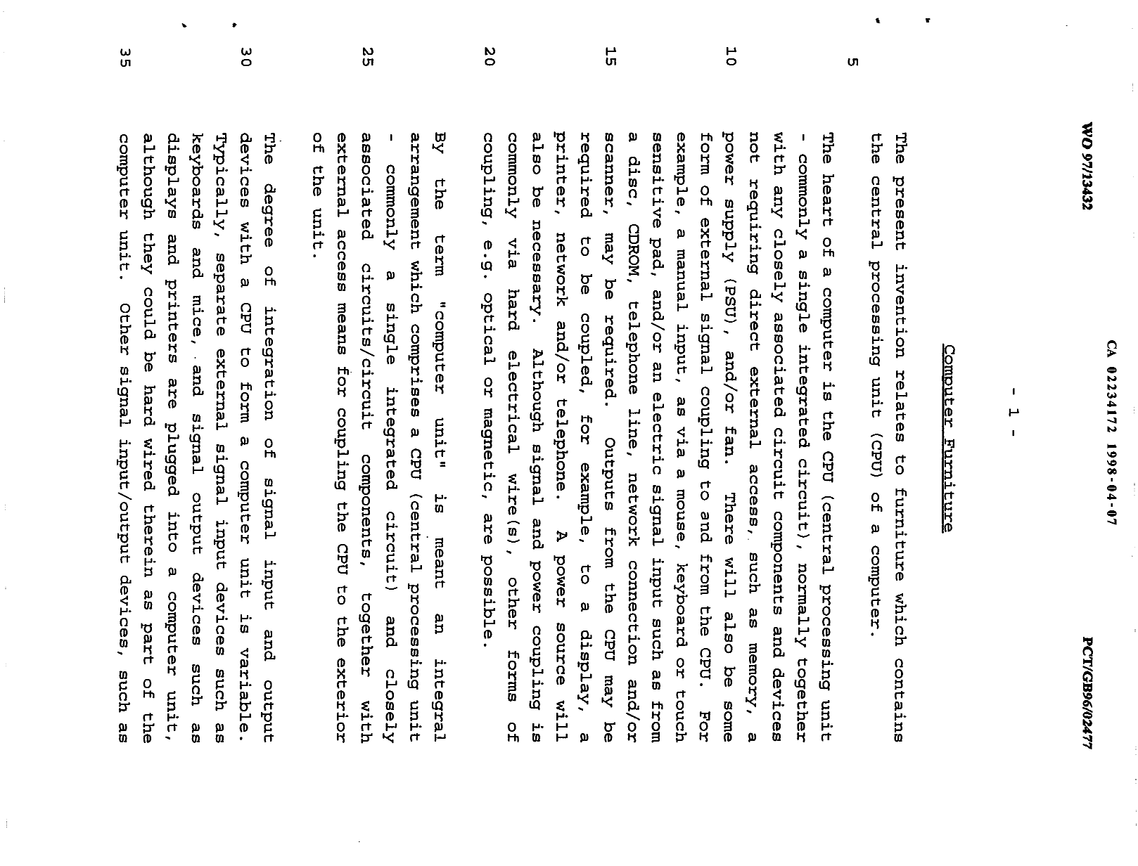 Canadian Patent Document 2234172. Description 19980407. Image 1 of 14