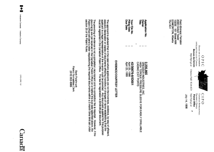 Document de brevet canadien 2235865. Correspondance 19971214. Image 1 de 1