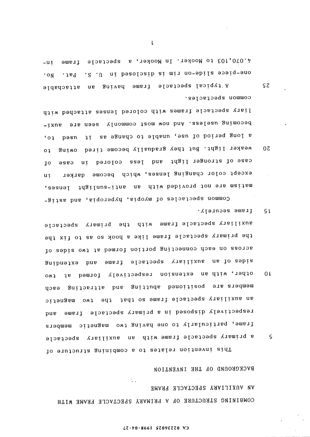 Canadian Patent Document 2236025. Description 19980427. Image 1 of 8