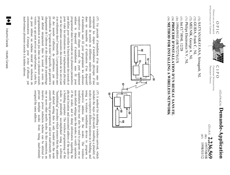 Document de brevet canadien 2236569. Page couverture 19980810. Image 1 de 1