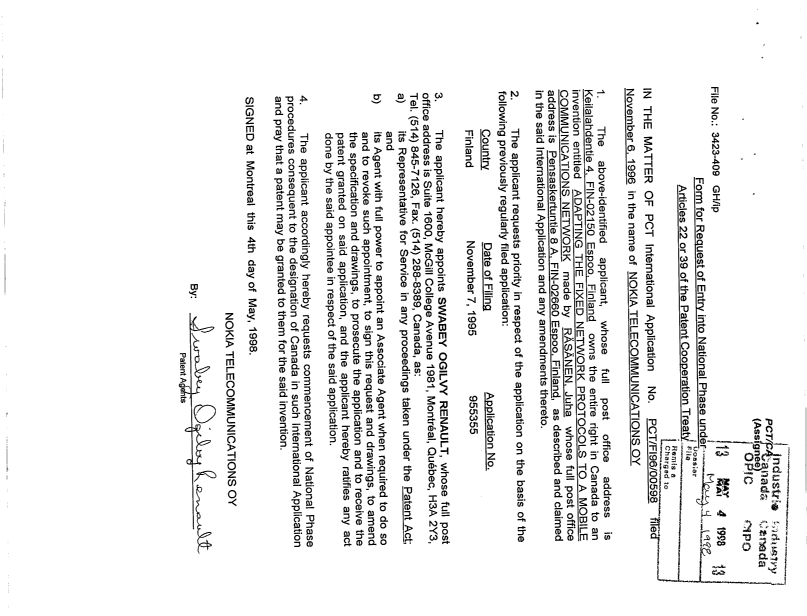 Canadian Patent Document 2236681. Assignment 19980504. Image 3 of 3