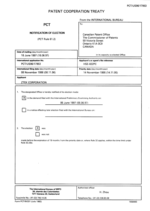 Document de brevet canadien 2237632. PCT 19980512. Image 2 de 19