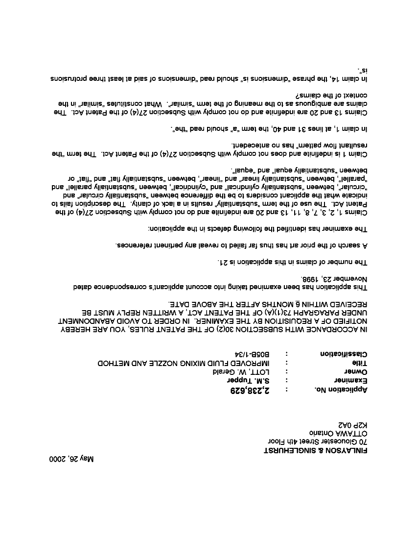 Canadian Patent Document 2238629. Prosecution-Amendment 19991226. Image 1 of 2