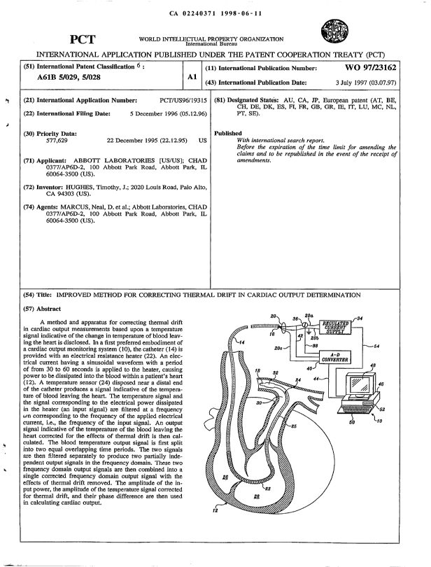 Document de brevet canadien 2240371. Abrégé 19980611. Image 1 de 1