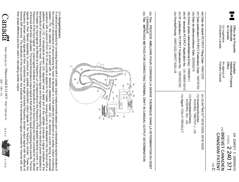 Document de brevet canadien 2240371. Page couverture 20050121. Image 1 de 1