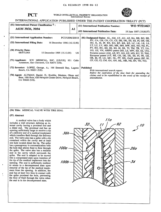 Document de brevet canadien 2240419. Abrégé 19980612. Image 1 de 1