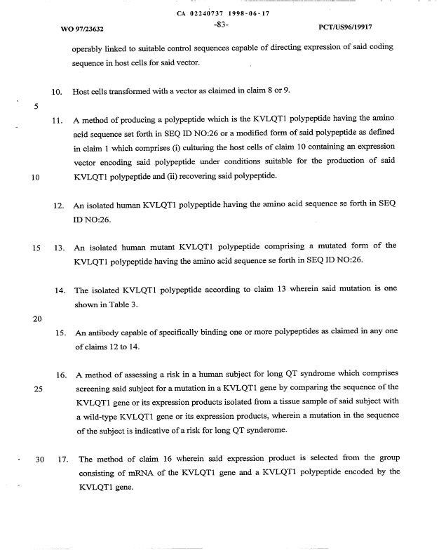 Document de brevet canadien 2240737. Revendications 19980617. Image 2 de 4