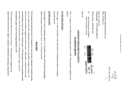 Canadian Patent Document 2240738. Prosecution-Amendment 20070214. Image 1 of 9