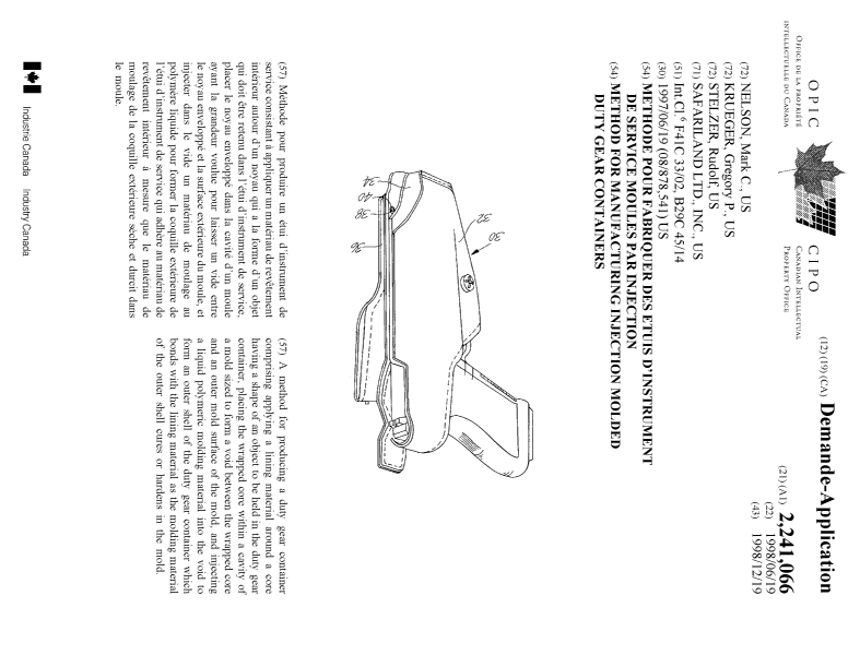Document de brevet canadien 2241066. Page couverture 19990106. Image 1 de 1