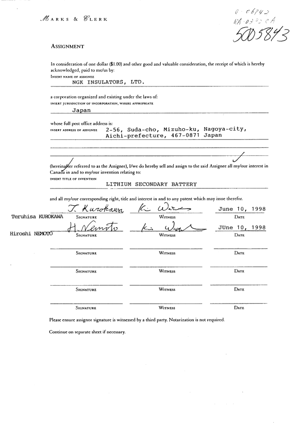 Document de brevet canadien 2241696. Cession 19980624. Image 4 de 4