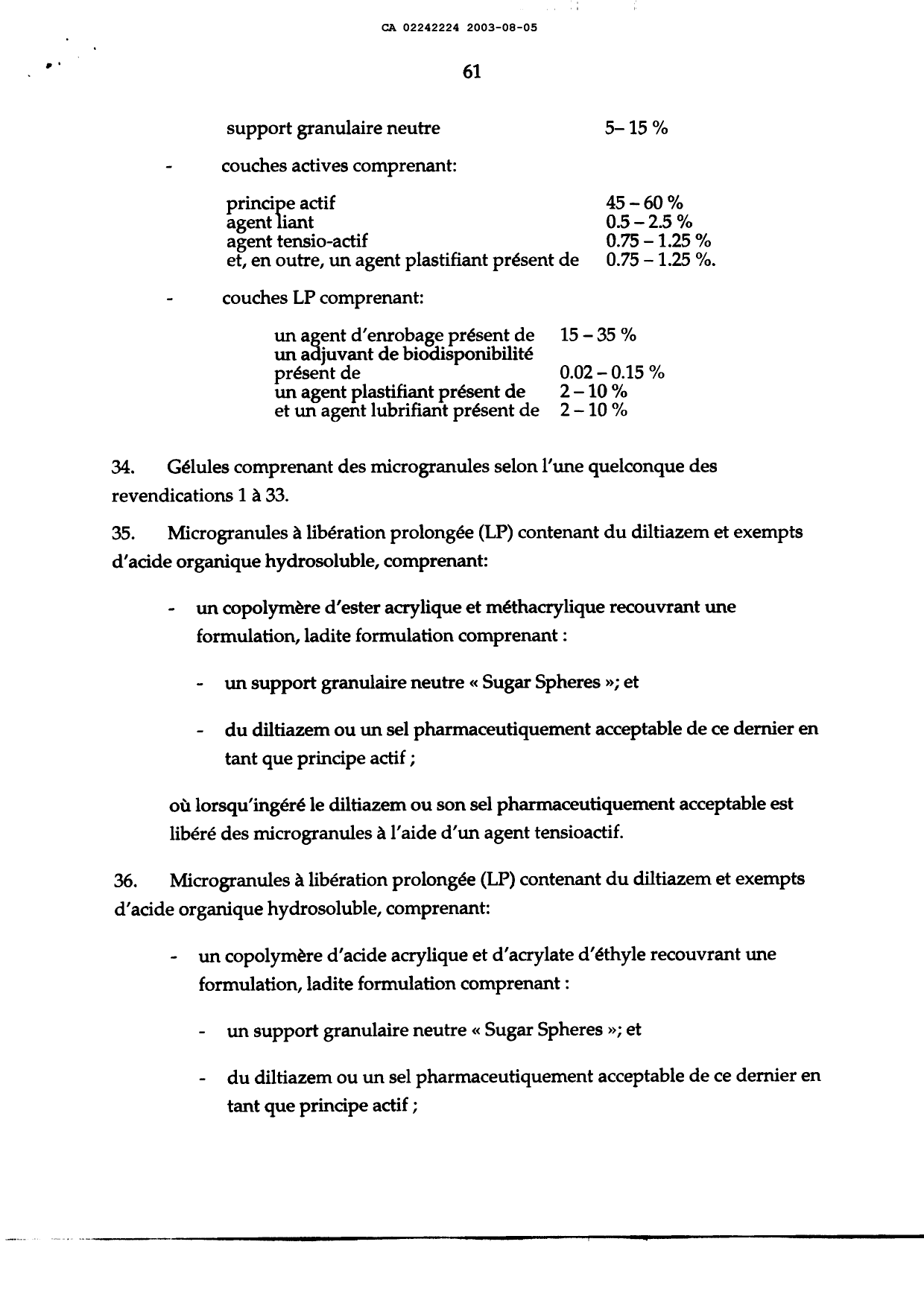 Document de brevet canadien 2242224. Revendications 20021205. Image 5 de 6