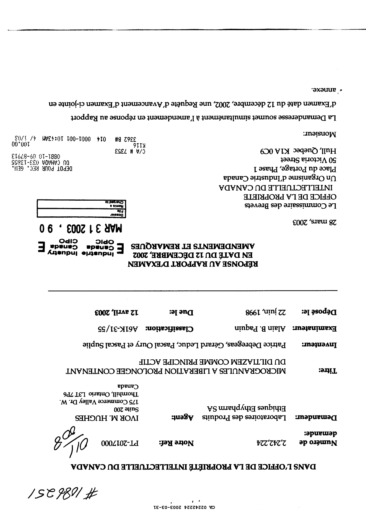 Document de brevet canadien 2242224. Poursuite-Amendment 20021231. Image 1 de 57